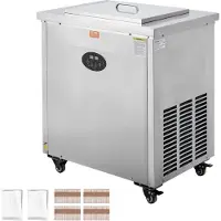 Vevor Machine à glace commerciale, set de 2 moules - 52 pièces pour faire des bâtonnets glacés, sucettes glacées en acier inoxydable, machine à glace pour bâtonnets glacés pour bars, cafés, laiteries