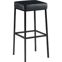 CLP Tabouret de bar Montréal : assise et structure rembourrées en similicuir, avec repose-pieds, couleur crème ; structure noire