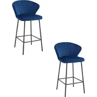 Leobert Tabouret Valora GATTA bleu marine x2 | Deux tabourets design GATTA bleu marine