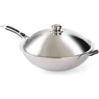 Hendi Poêle wok avec couvercle | 36 cm de diamètre