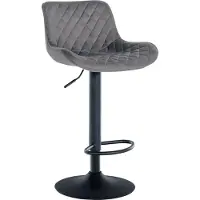 CLP Tabouret de bar Minosa 360 pivotant avec repose-pieds, noir, en velours