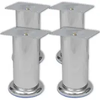 vidaXL Pieds de canapé 8 pcs. Rond Chrome 120 mm