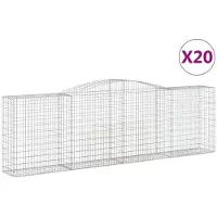 vidaXL Gabions avec arc surélevé 20 pcs 400x50x120/140cm Fer galvanisé