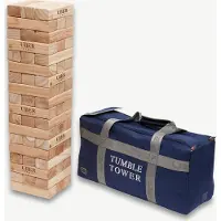 Ubergames Tour à bascule en bois dur - 16 KG - jusqu'à 120+ cm de haut - ECO India - Dans un sac de transport de luxe