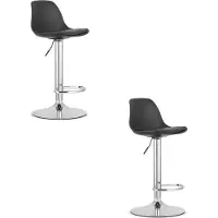 Leobert HOGA hocker - noir / base chromée x 2
