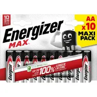 Energizer Piles Max AA LR6, lot de 10, écologiques