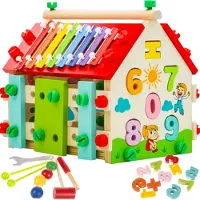 Kruzzel Jouet de motricité Maison DIY Jouet de motricité Maison Bricolage Bois 22564