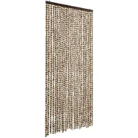 vidaXL Rideau anti-mouches beige et brun 100x200 cm chenille