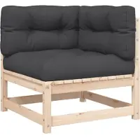 vidaXL Canapé d'angle de jardin avec coussins pin massif