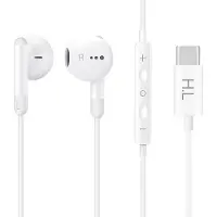 Avizar , casque USB-C avec microphone et télécommande, compatible smartphones/tablettes, couleur blanche