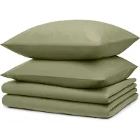 Blumtal Literie 2x 135x200cm + 2x taies d'oreiller 40x80cm - Microfibre Bed Sheets 135x200cm - Set de 4 draps de lit vert clair