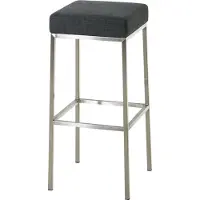 CLP Tabouret de bar Montreal : assise et structure rembourrées en tissu, repose-pieds, couleur gris foncé, structure en acier inoxydable