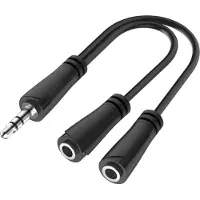 Hama Séparateur audio, prise jack 3,5 mm - 2x prise jack 3,5 mm, stéréo