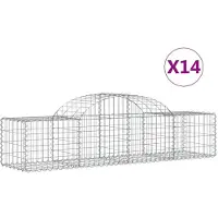 vidaXL Gabions avec arc surélevé 14 pcs. 200x50x40/60 cm Fer galvanisé