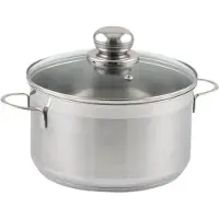 City marmite à viande avec couvercle en verre, acier inoxydable, ø : 240 mm