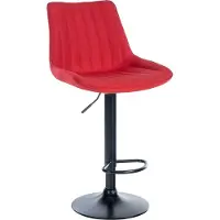 CLP Tabouret de bar Toni en tissu, pivotant et réglable en hauteur en continu, structure noire, couleur blanche