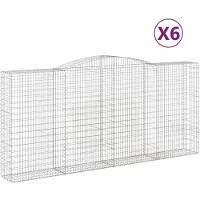 vidaXL Gabions avec arc surélevé 6 pcs. 400x50x180/200cm Fer galvanisé