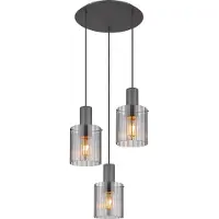 Globo Suspension Tulivar Design Verre fumé 3 lumières