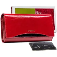 Peterson Portefeuille en cuir pour femmes Tall Red Taille unique