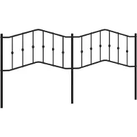 vidaXL Tête de lit de rechange en métal noir 200 cm