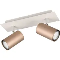 TRIO Luminaire , 2 spots Marley GU10, couleur café, métal