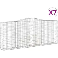 vidaXL Gabions avec arc surélevé 7 pcs. 400x50x160/180cm Fer galvanisé