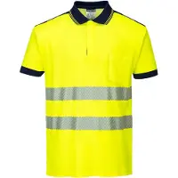 Portwest Polo haute visibilité T180 PW3 Jaune/Navy Taille XXL