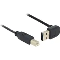 DeLOCK Easy - Câble USB - Câble USB (M) avec connecteur angulaire (vers le haut/vers le bas), double face, vers connecteur USB Type B (M)