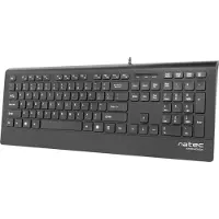 Natec BARRACUDA, Taille complète (100%), filaire, USB, Membrane Key Switch, QWERTY, Noir