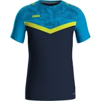 Jako Iconic T-Shirt Enfants - Bleu marine / / Jaune fluo