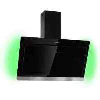 Klarstein Hotte Aspirante 90 cm, Hotte Aspirante Inclinée Silencieuse, Hotte de Cuisine 90cm avec Lampes LED, Débit d'Air Puissant 563m³/h, Efficacité Energétique A, Hotte avec Évacuation, Wi-Fi