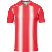 Uhlsport Stripe 2.0 Short Sleeve T-shirt Rouge 9-10 Years Garçon