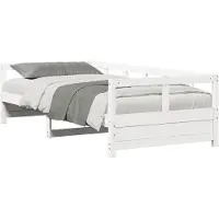 vidaXL Lit de jour sans matelas Blanc 90x200 cm Pin massif
