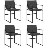 vidaXL Chaises de jardin avec coussins 4 pcs. noir acier et textilène