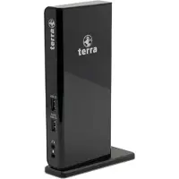 Terra AG TERRA MOBILE Station d'accueil 732 USB-A/C double écran, avec bloc d'alimentation 5 V/4 A et câbles USB-A/C pour ordinateurs portables