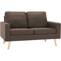 vidaXL Ensemble de canapés 2 pièces tissu brun