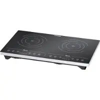 Rommelsbacher CT 3410/IN : double plaque de cuisson vitrocéramique à induction, 3 400 watts, acier inoxydable
