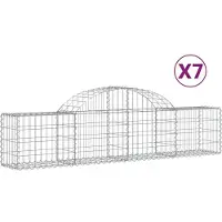 vidaXL Gabions avec arc surélevé 7 pcs. 200x30x40/60 cm Fer galvanisé