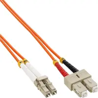 InLine - Cordon de raccordement - LC multi-mode (M) pour SC multi-mode (M) - 0.5 m - fibre optique - duplex - 50 / 125 microns - OM2 - sans halogène - orange