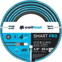 Cellfast Tuyau d'arrosage SMART PRO ATS Tuyau d'arrosage 4 couches ATS Tissu tricot flexible Résistant à la plicature UV et aux algues 20 m Bleu