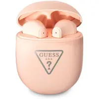 GUESS écouteurs sans fil bluetooth TWS + station d'accueil GUTWST82TRP (Triangle Logo) rose