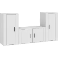 vidaXL Ensemble de meubles TV 3 pièces blanc en bois composite