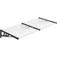 vidaXL Auvent de porte noir et transparent 199x90 cm Polycarbonate