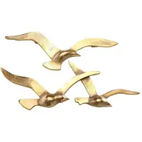 Boltze Wandobjekt Birdy gold, Wanddeko aus Metall, maritimes Motiv