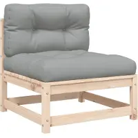 vidaXL Canapé de jardin sans accoudoirs avec coussins en pin massif