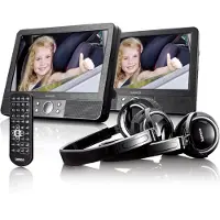 Lenco MES-415 - Lecteur de DVD portable 9 pouces à double écran - USB/SD - Noir