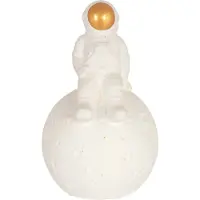 Steinhauer Lampe de table Jazz - blanche - céramique - 13 cm - douille E14 - 3108W