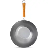 Ken Hom Classic Karbonstahl Wok mit Holzgriff, 31 cm