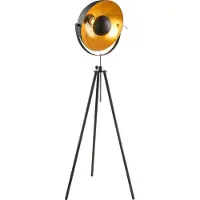 Globo Lampadaire noir Lenn avec de l’or à l’intérieur