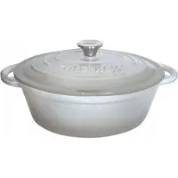KINGHOFF Poêle en Fonte Émaillée KH-1522 30 cm Gris/Beige